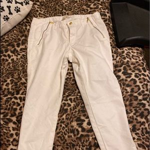 Michael Kors white straight leg jeans